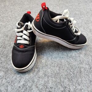 Heelys Pro 20 Skate Shoes Kids Size 2 Black Red HE100757 Roller Sneakers Y2K